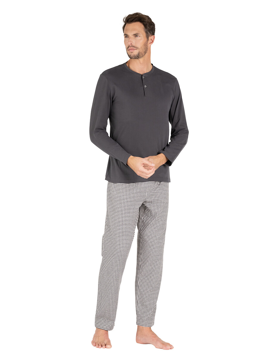 Pyjama haut tunisien en coton et bas en flanelle, EMINENCE
