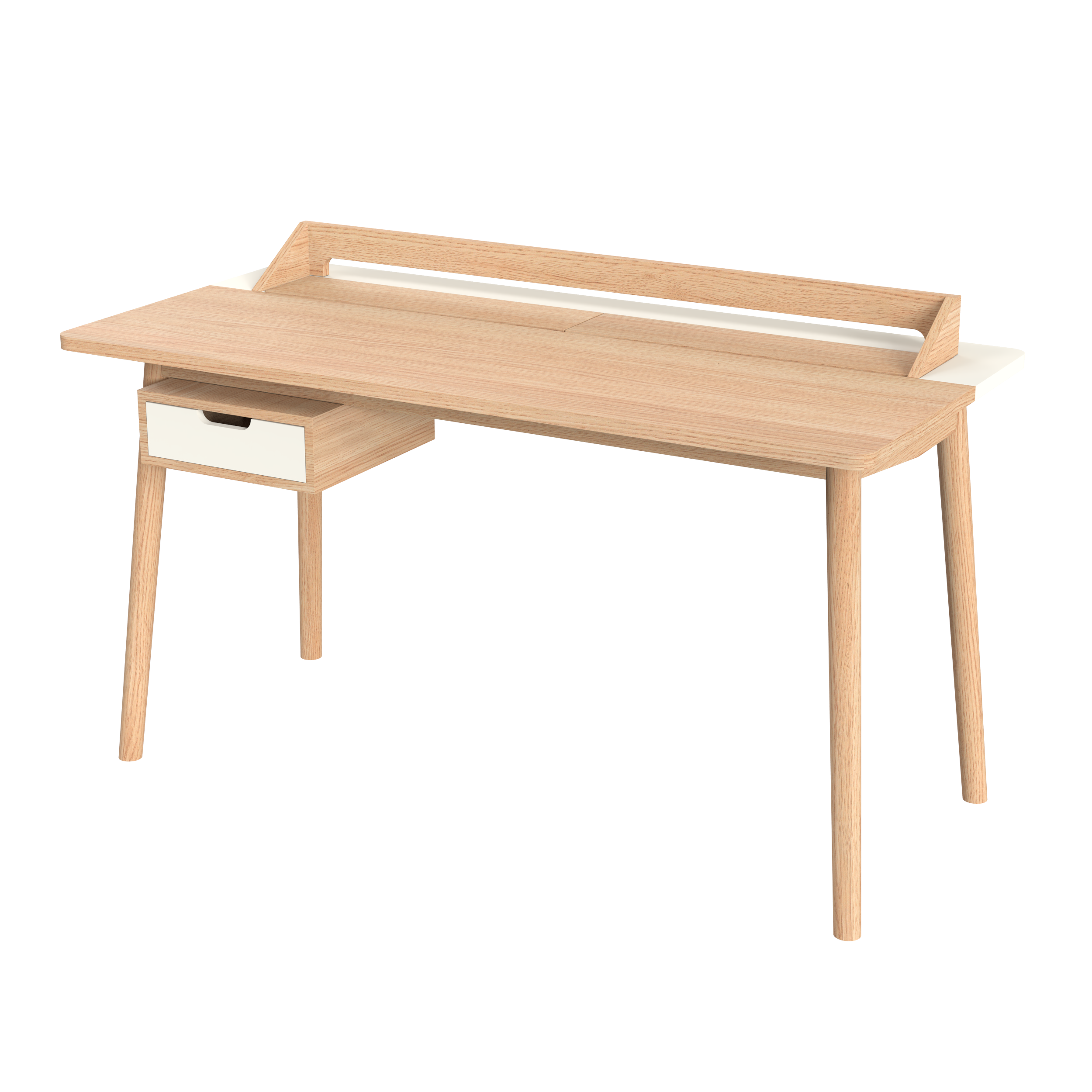 Bureau en chêne avec tiroir et pupitre, HONORÉ, HARTO