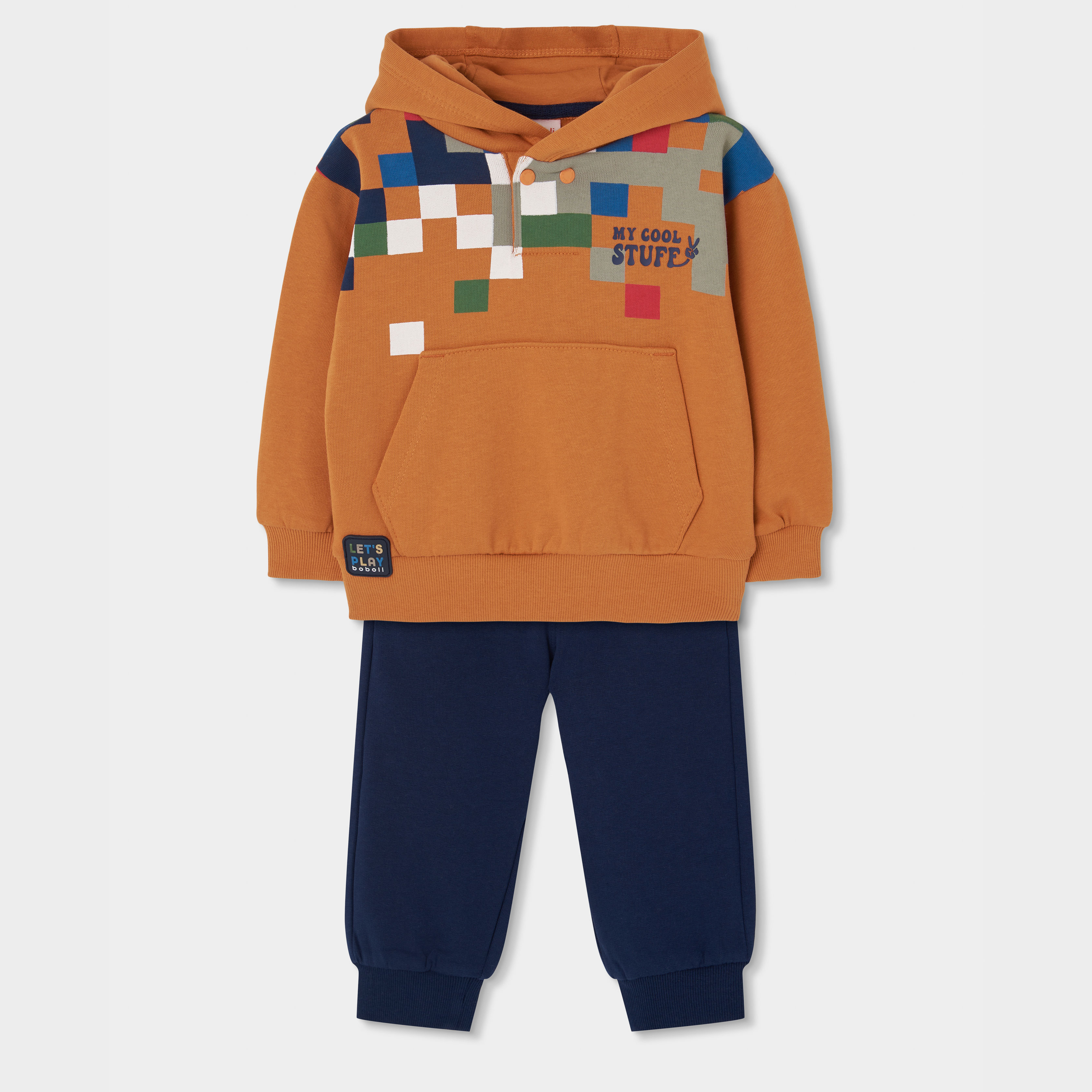 Ensemble garçon molleton imprimé pixels, BOBOLI