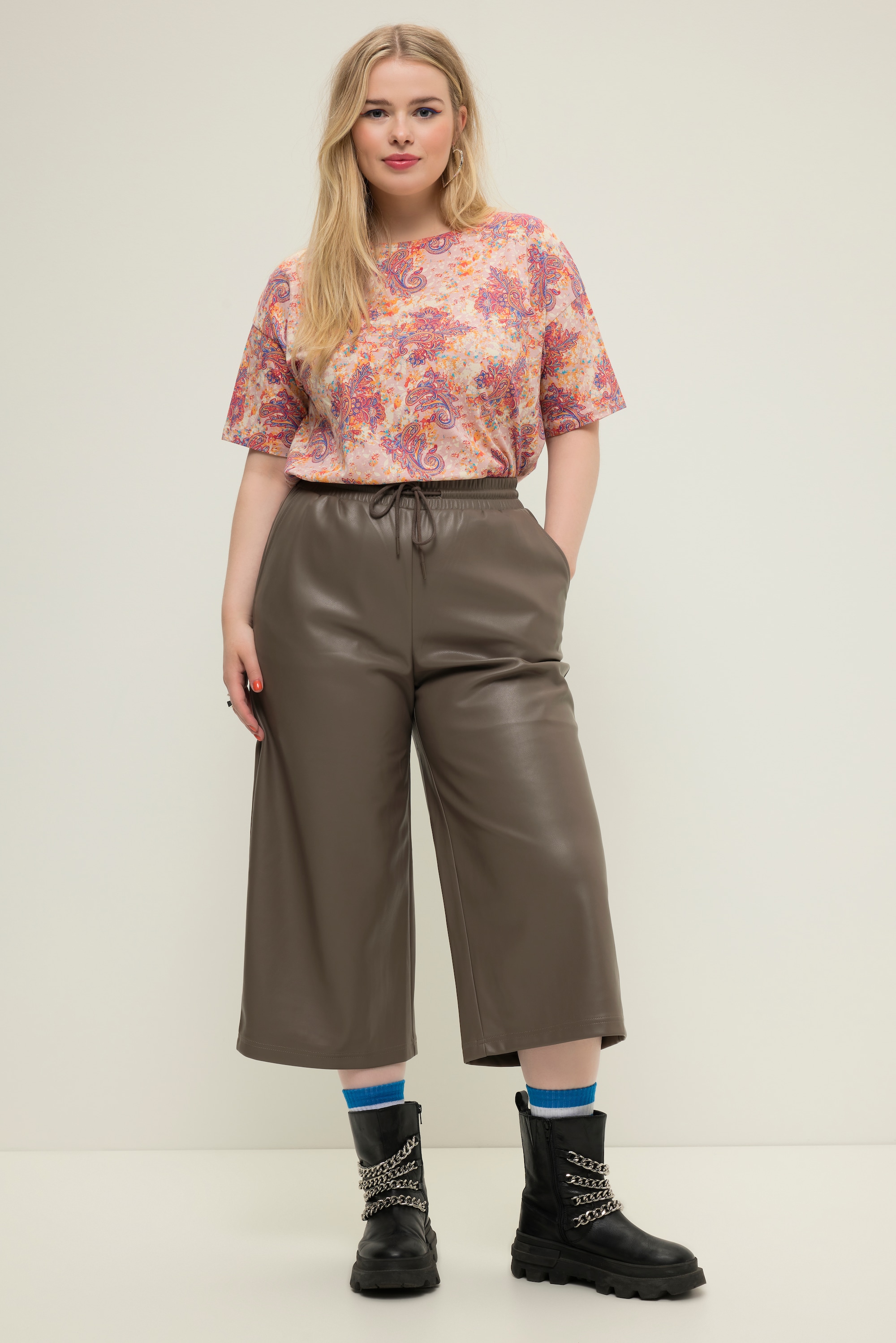 Jupe-culotte large en similicuir, STUDIO UNTOLD