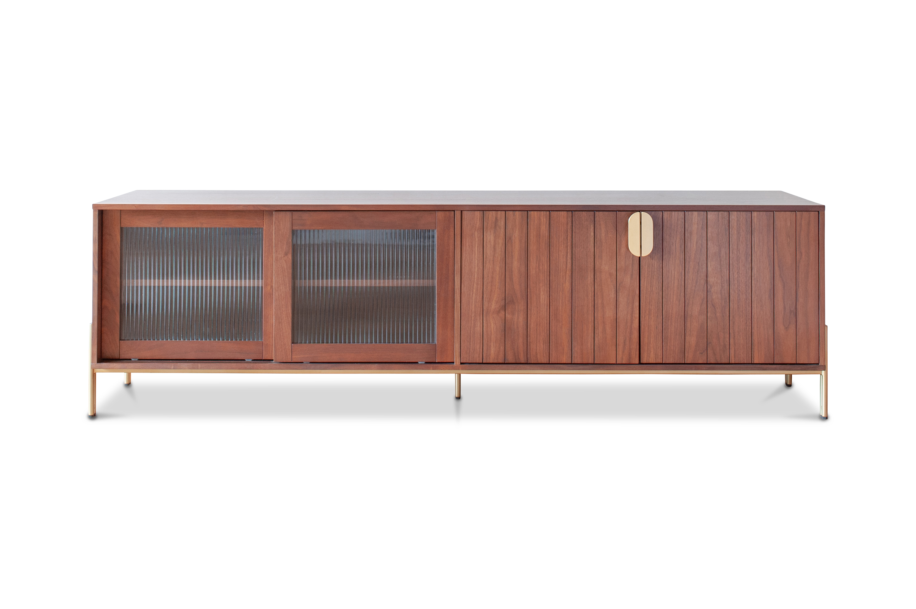 Meuble TV en noyer plaqué AURORA, PRODUIT INTERIEUR BRUT