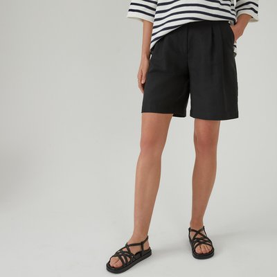 Linen/Cotton Bermuda Shorts with Pleat Front LA REDOUTE COLLECTIONS