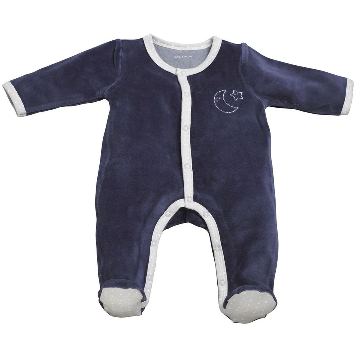 Pyjama bébé à manches longues en velours, SAUTHON