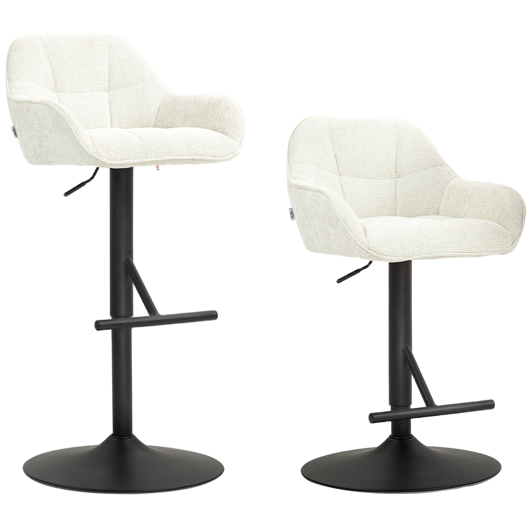 Tabouret de bar Polyester Crème, HOMCOM