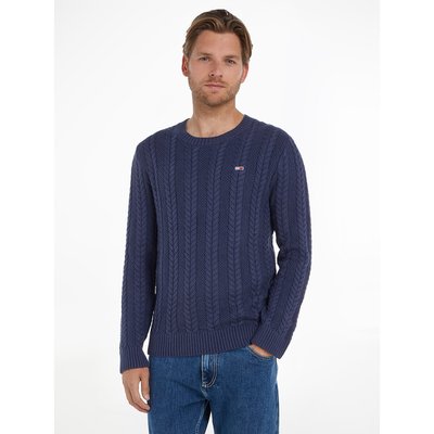 Pull girocollo a trecce, blu navy TOMMY JEANS