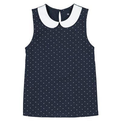 Polka Dot Vest Top in Cotton with Peter Pan Collar LA REDOUTE COLLECTIONS