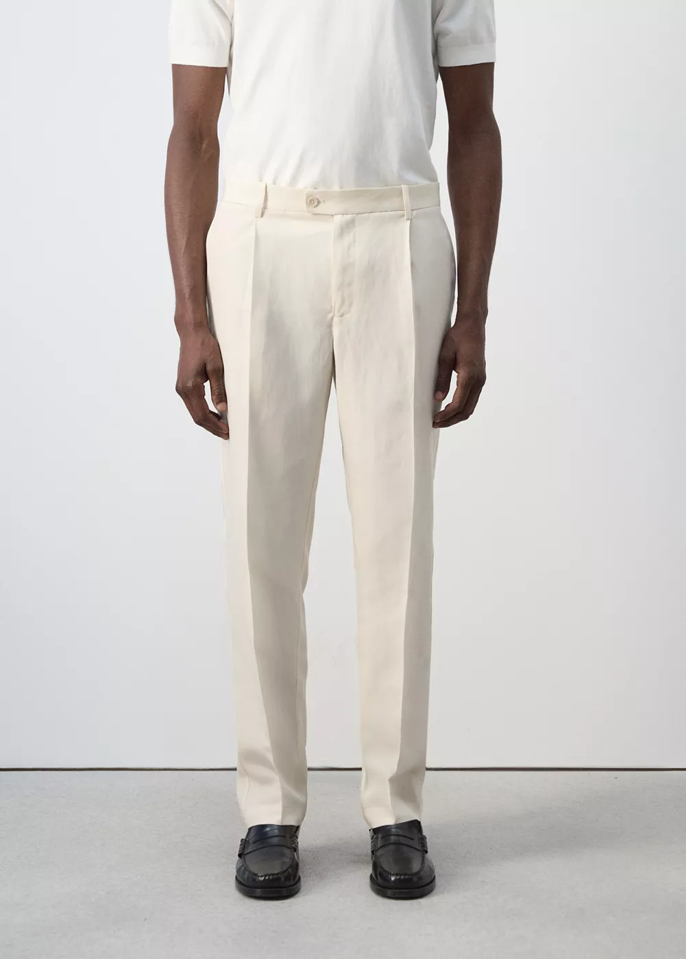 Pantalon regular fit en mélange de lyocell et lin, MANGO MAN