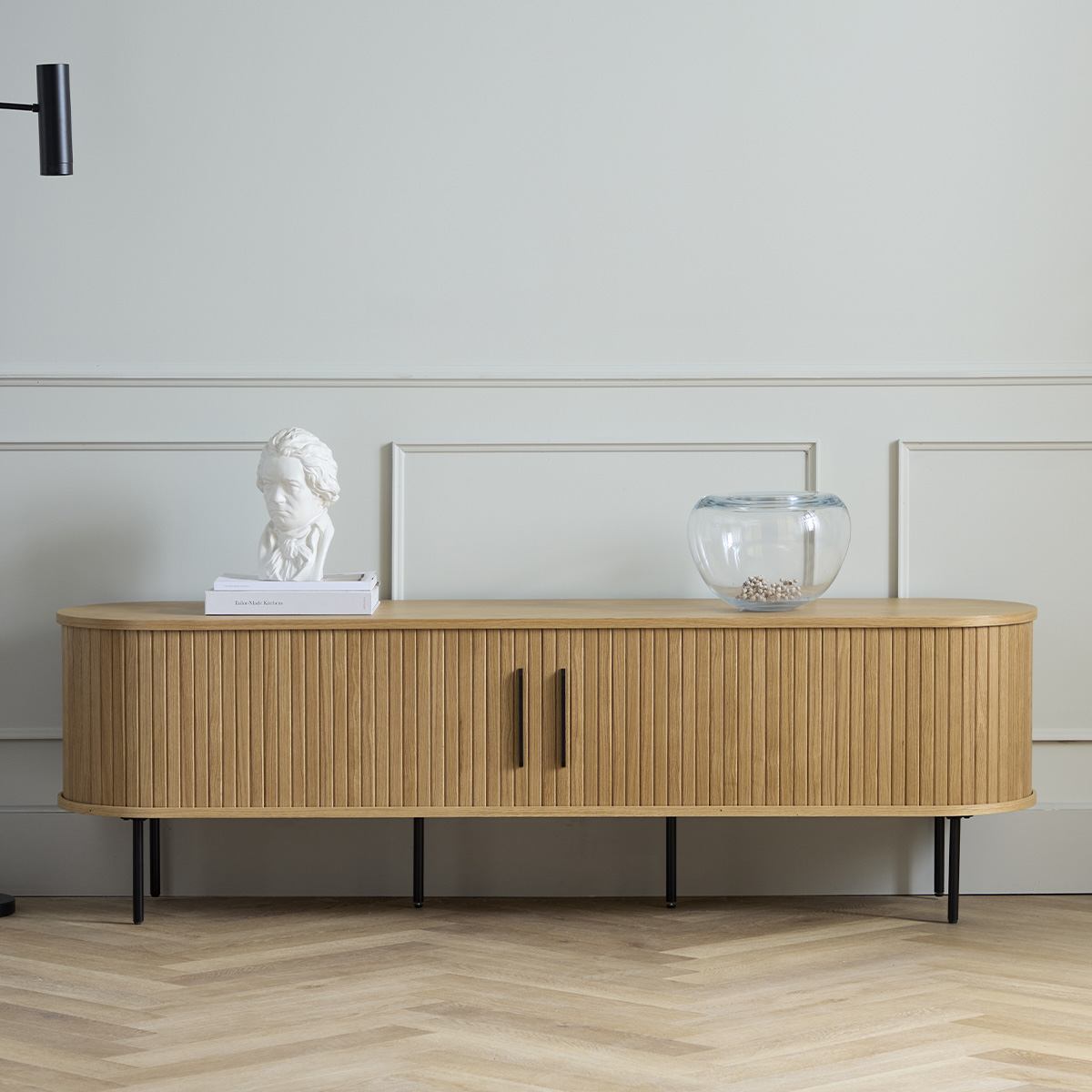 Meuble bas 180 cm 2 portes - Bois - ALBA, MAISON AUBERTIN