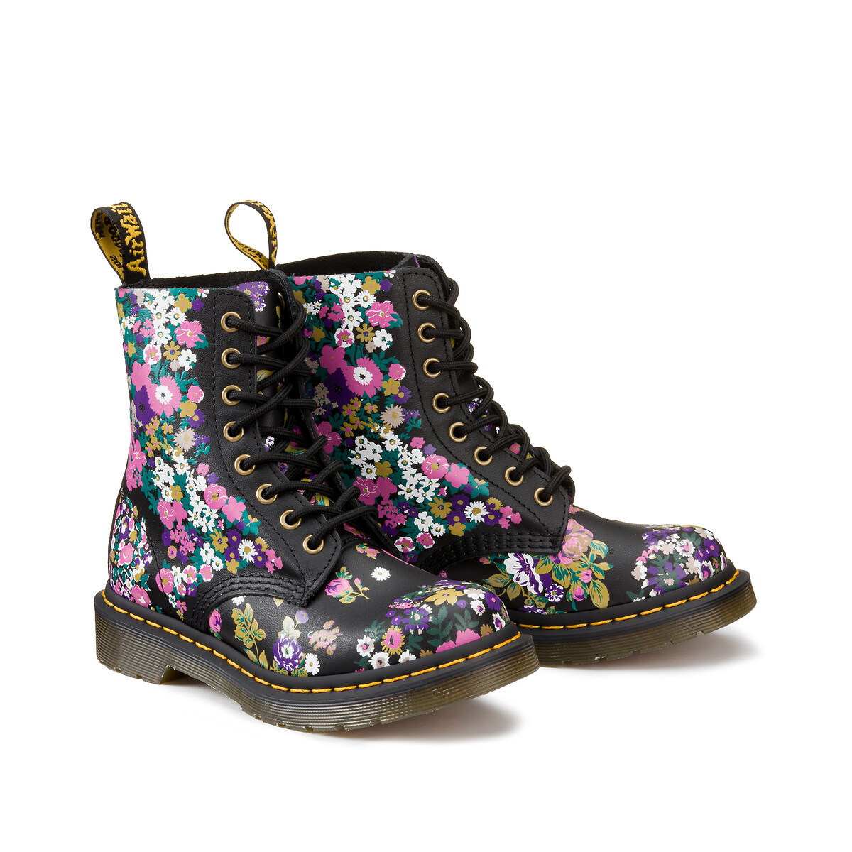 Black floral shop doc martens