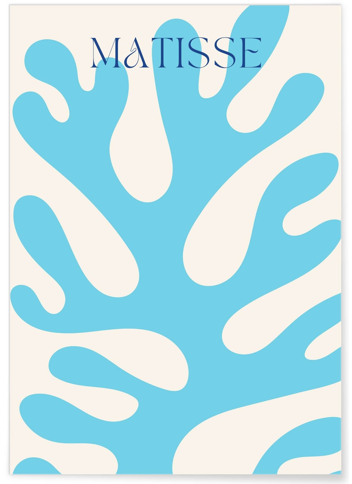 Affiche Matisse 'Feuillage Bleu' – Forme végétale épurée, L'AFFICHERIE