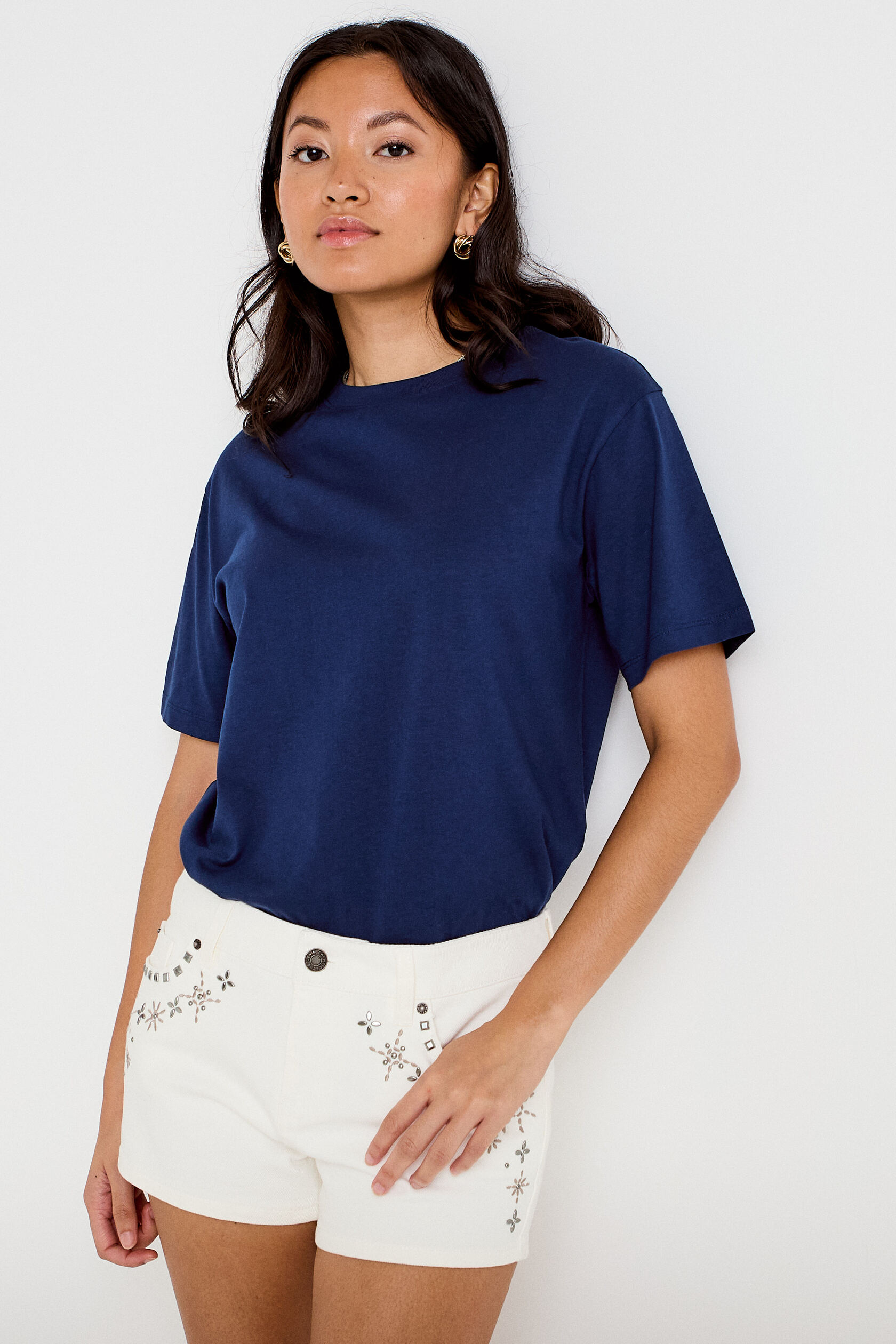 Short en jean avec broderie, CACHE CACHE