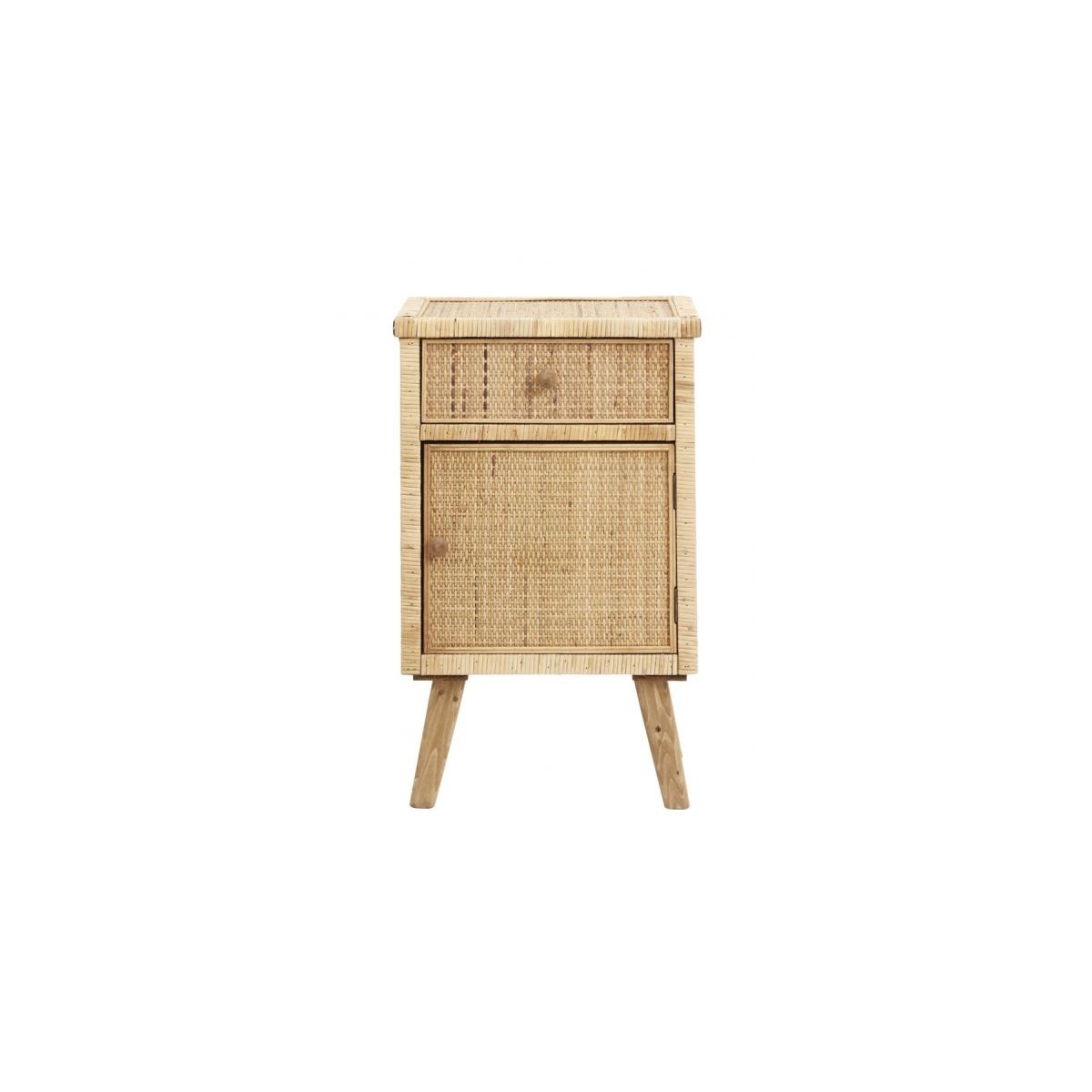 table de chevet boheme rotin naturel zani