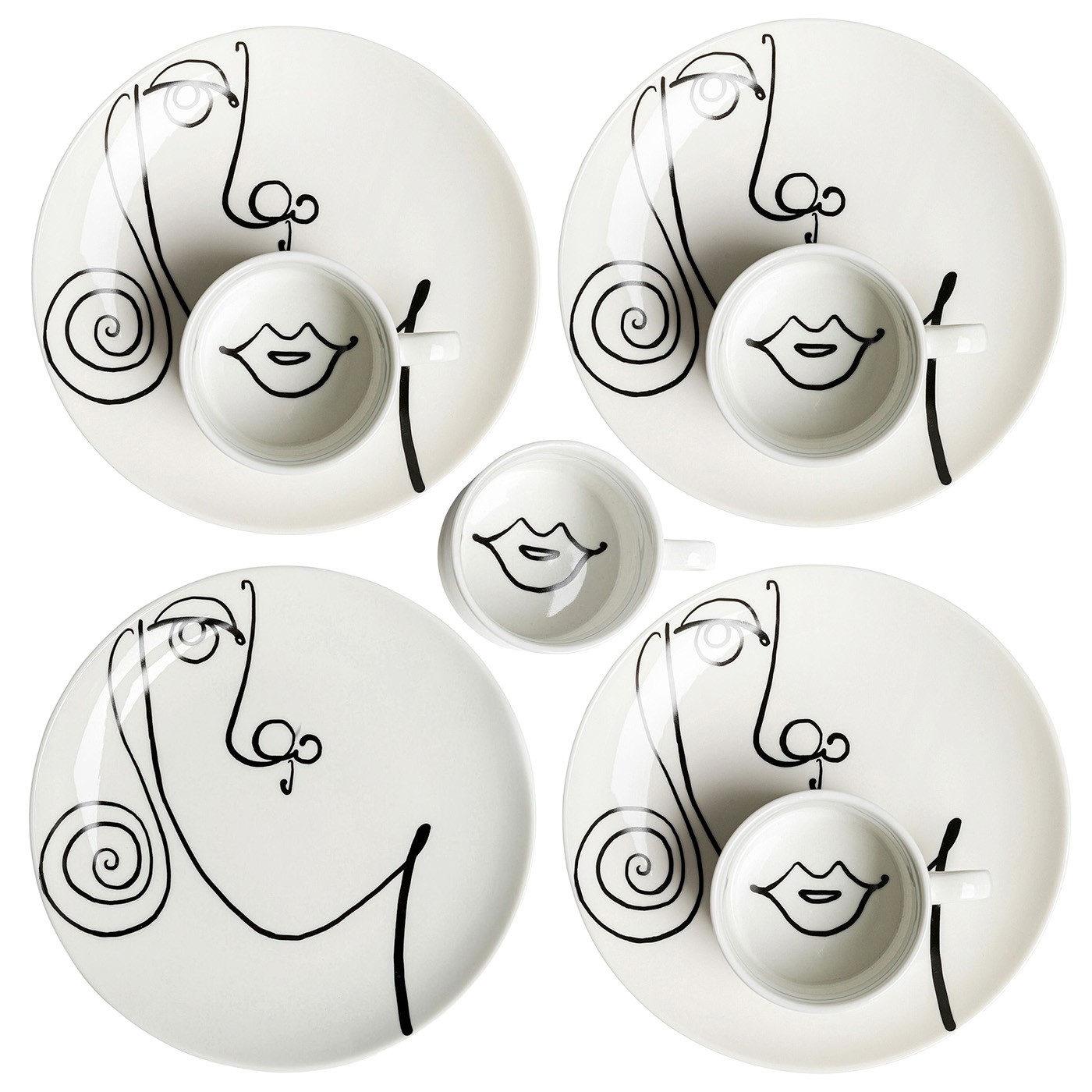 Lot de 4 tasses femme, VISO, KARE DESIGN