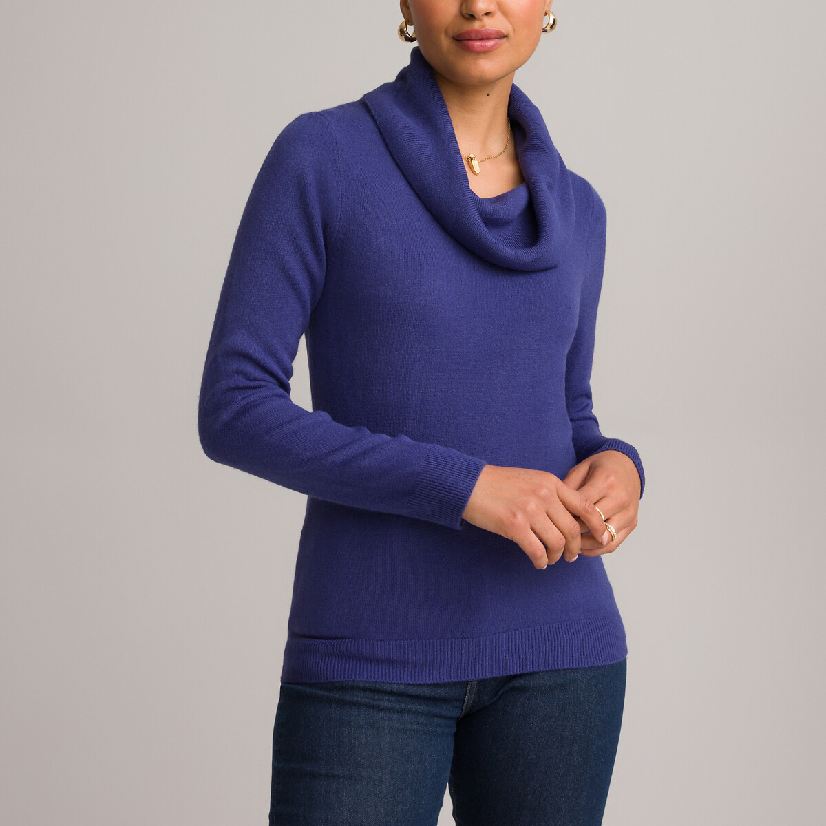 Anne Weyburn Fine Knit Jumper with Cowl Neck