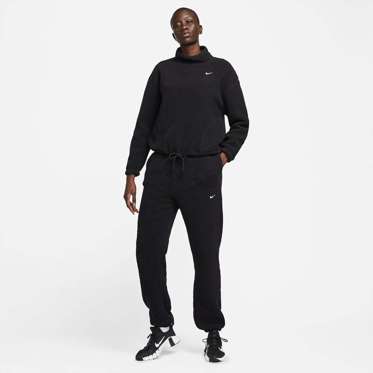 Soft fleece sports joggers , black, Nike | La Redoute