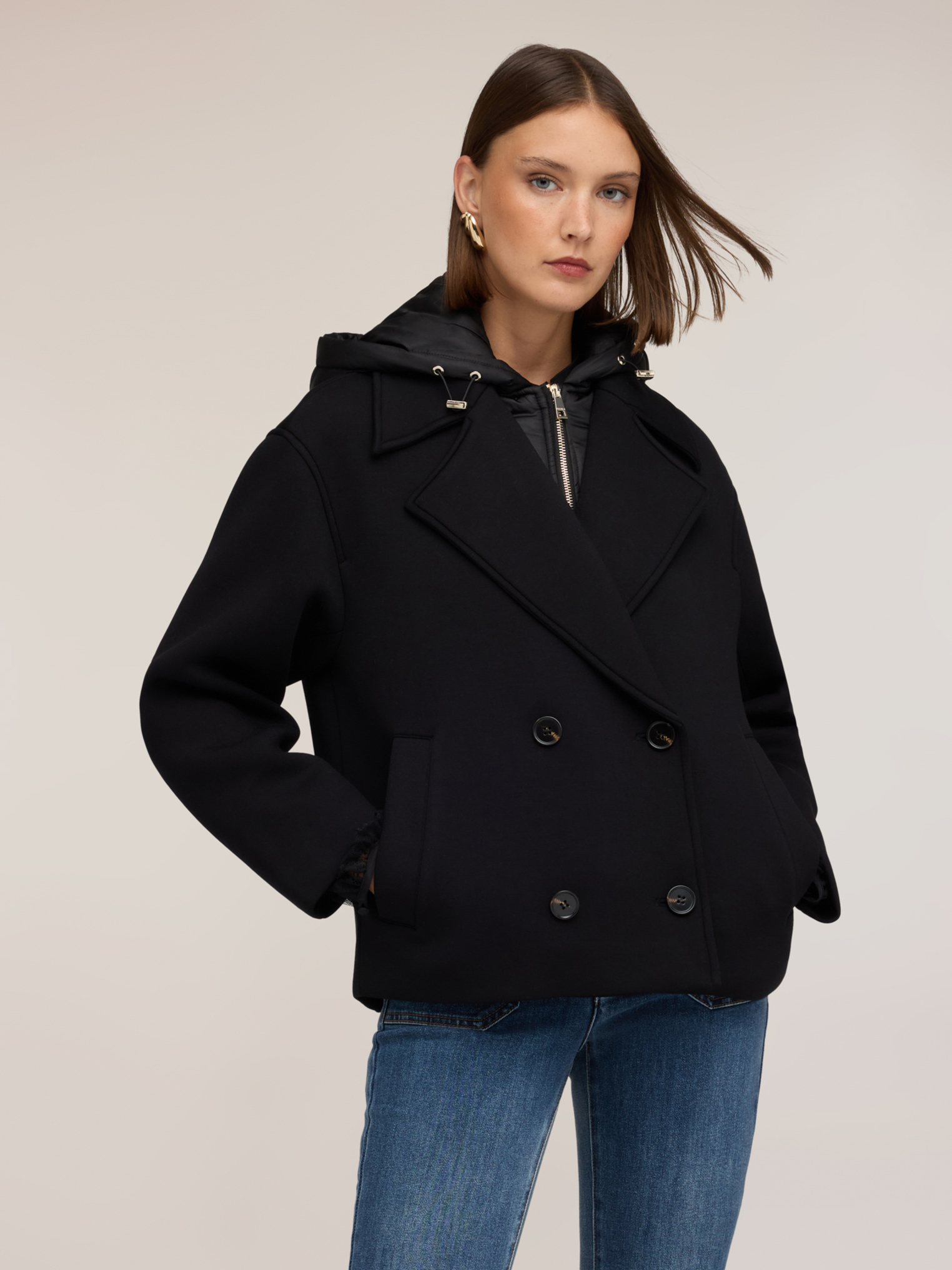 Manteau caban avec plastron intérieur, MOTIVI