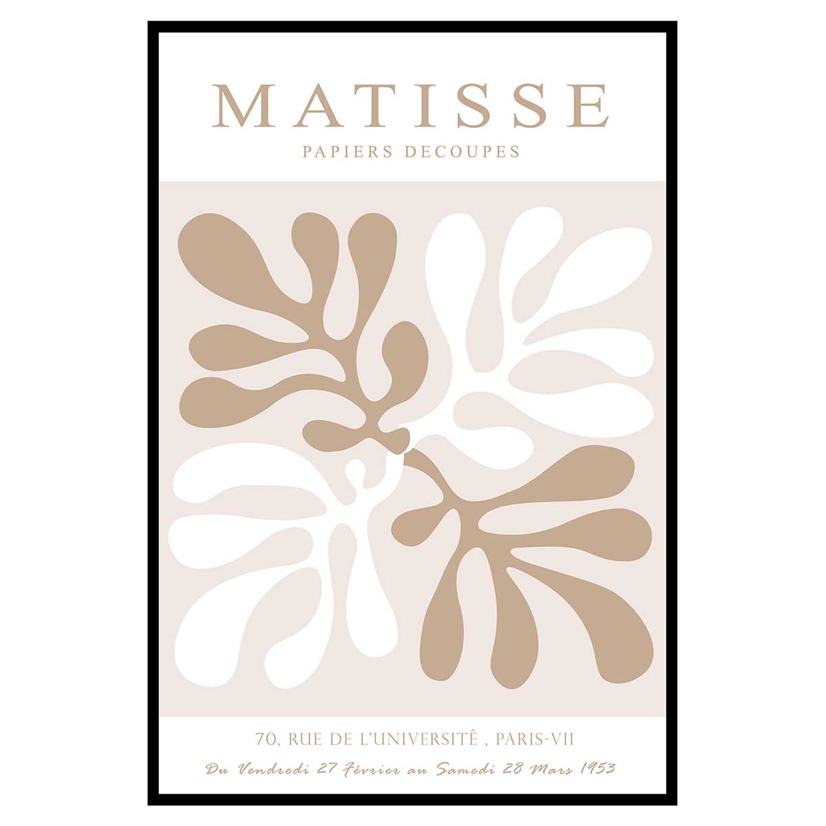Affiche encadrée formes organiques matisse, HEXOA