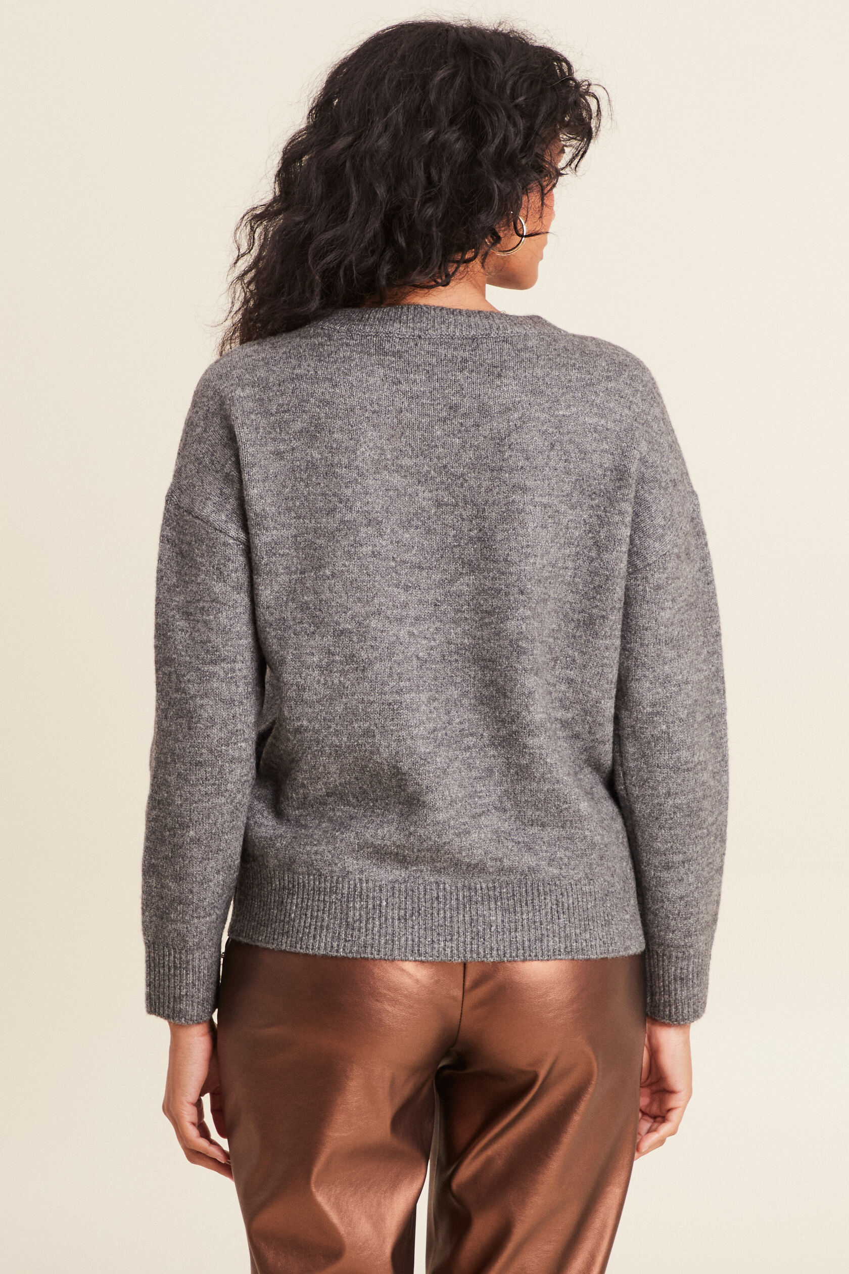 Pull Bérengelle Gris Fin - Taille Unique (38/40) - Matière Douce Rayon/nylon/cachemire - Occasion En Super état