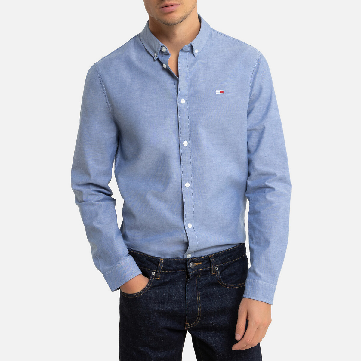 Camisa slim fit em oxford stretch