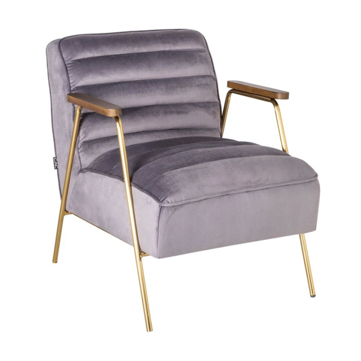 Fauteuil rétro en velours et acier - DALLAS, MATHI DESIGN