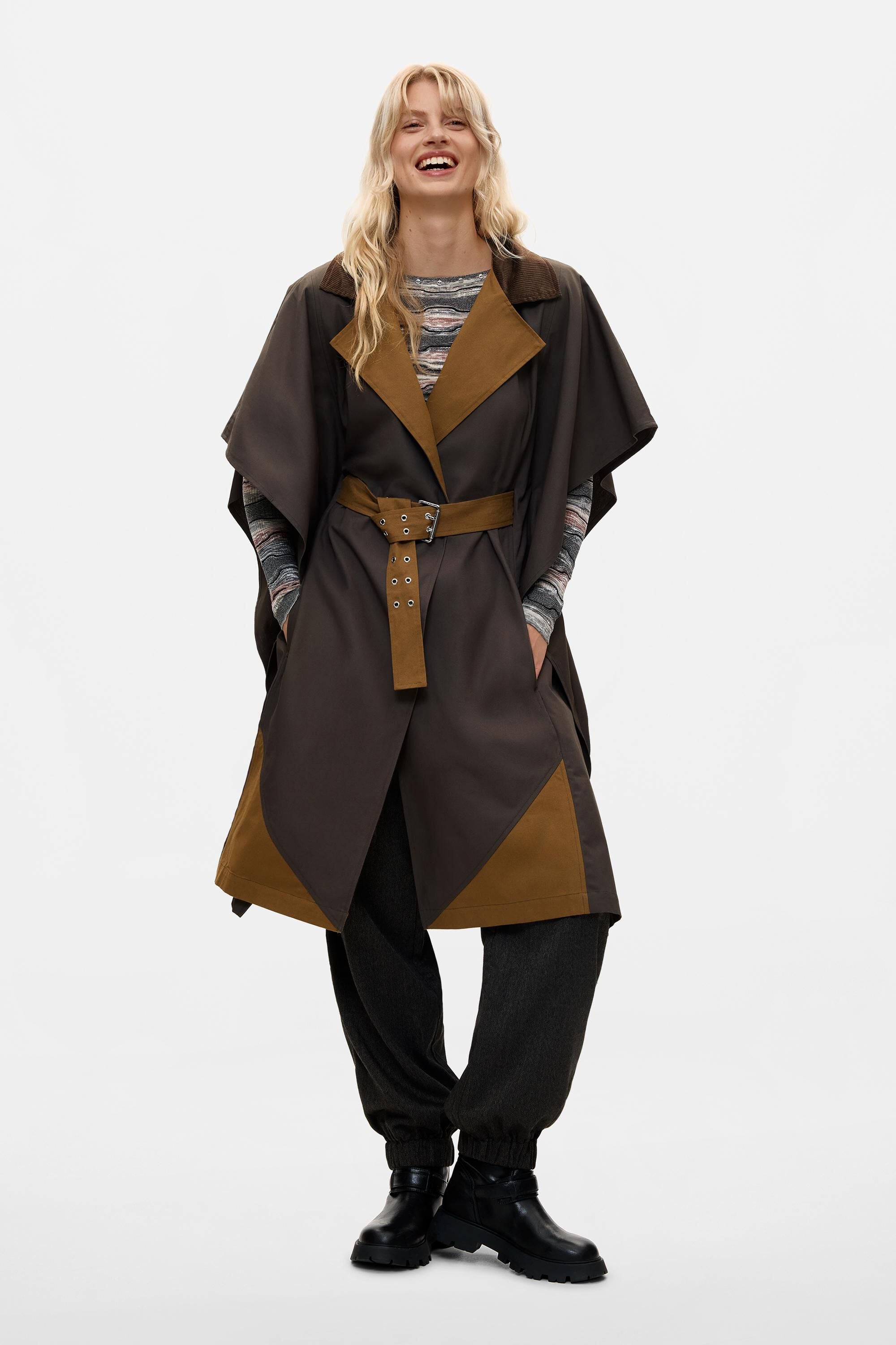 Poncho en gabardine, DESIGUAL