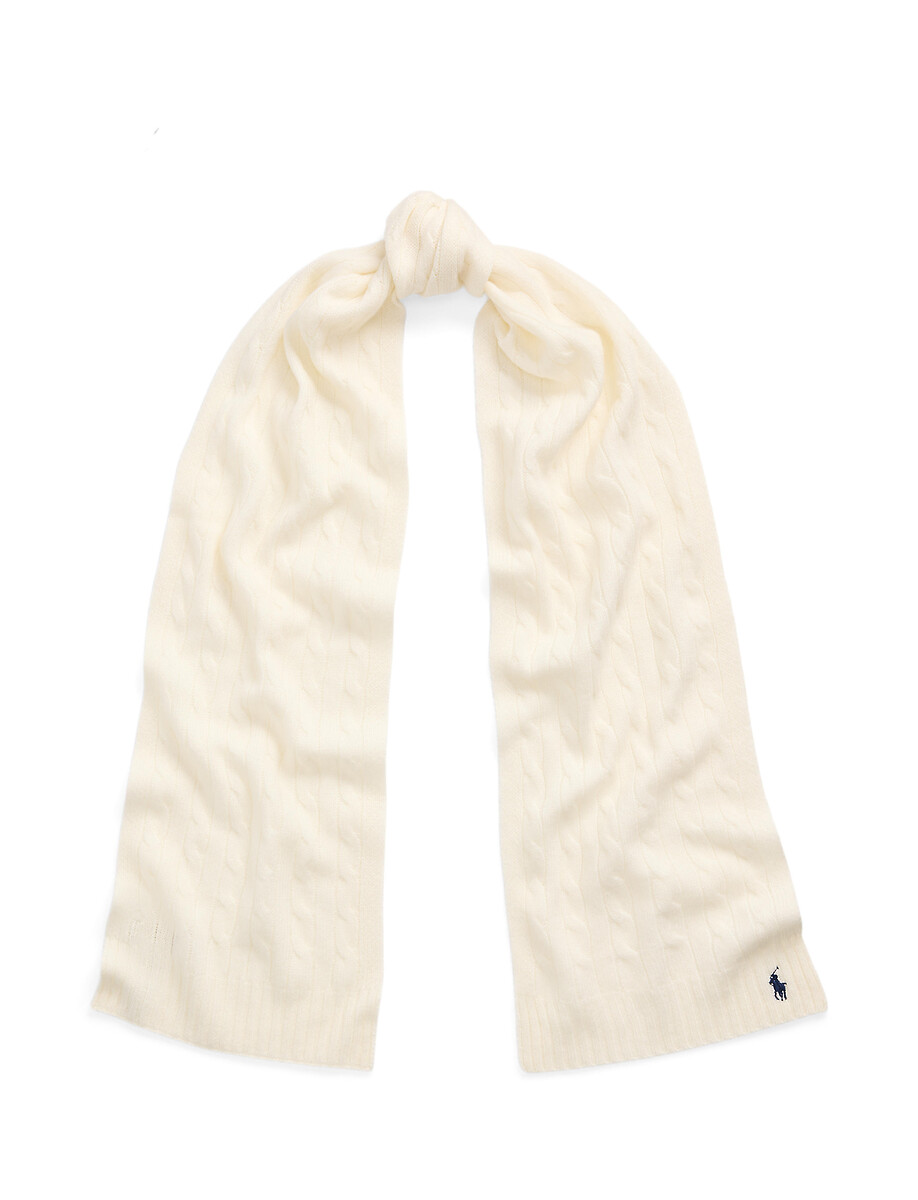 Echarpe torsadée, 90% laine 10% cachemire, POLO RALPH LAUREN