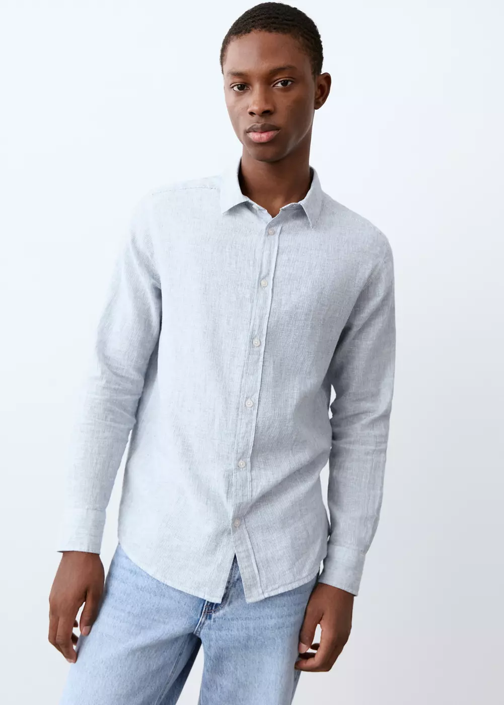 Chemise lin rayures fines, MANGO TEEN