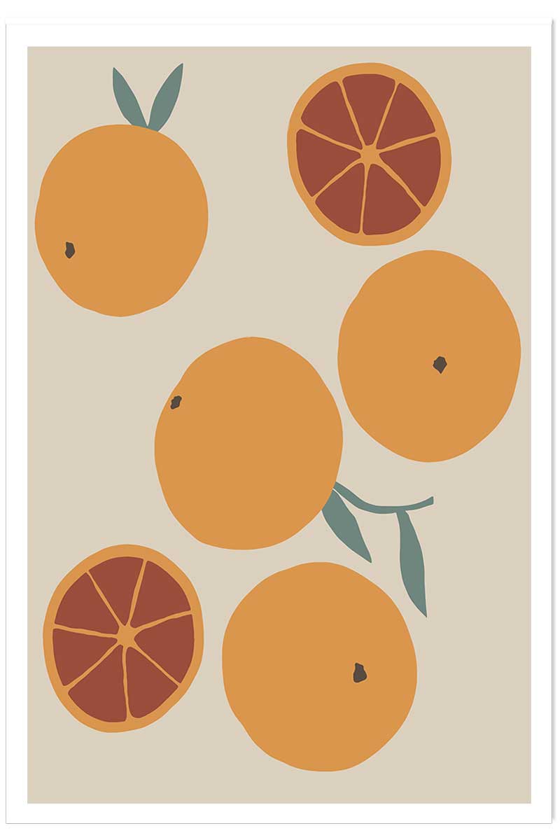 Affiche orange fraiche, HEXOA