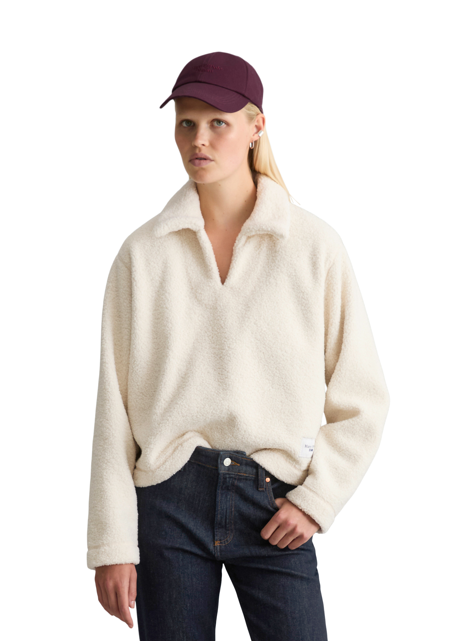 Sweat-shirt en peluche oversize en polyester recyclé, MARC O’POLO DENIM