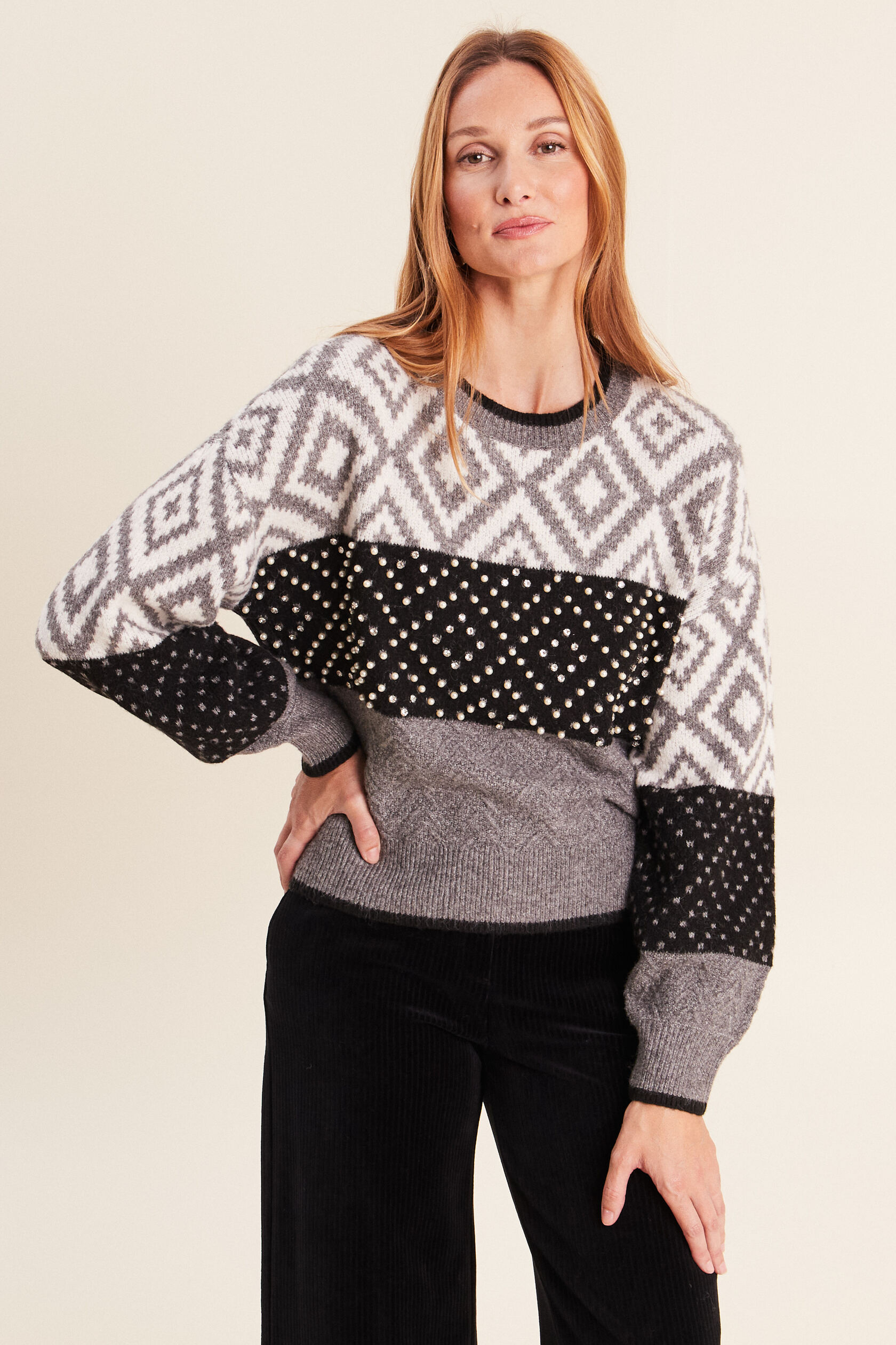 Pull jacquard col rond, BREAL