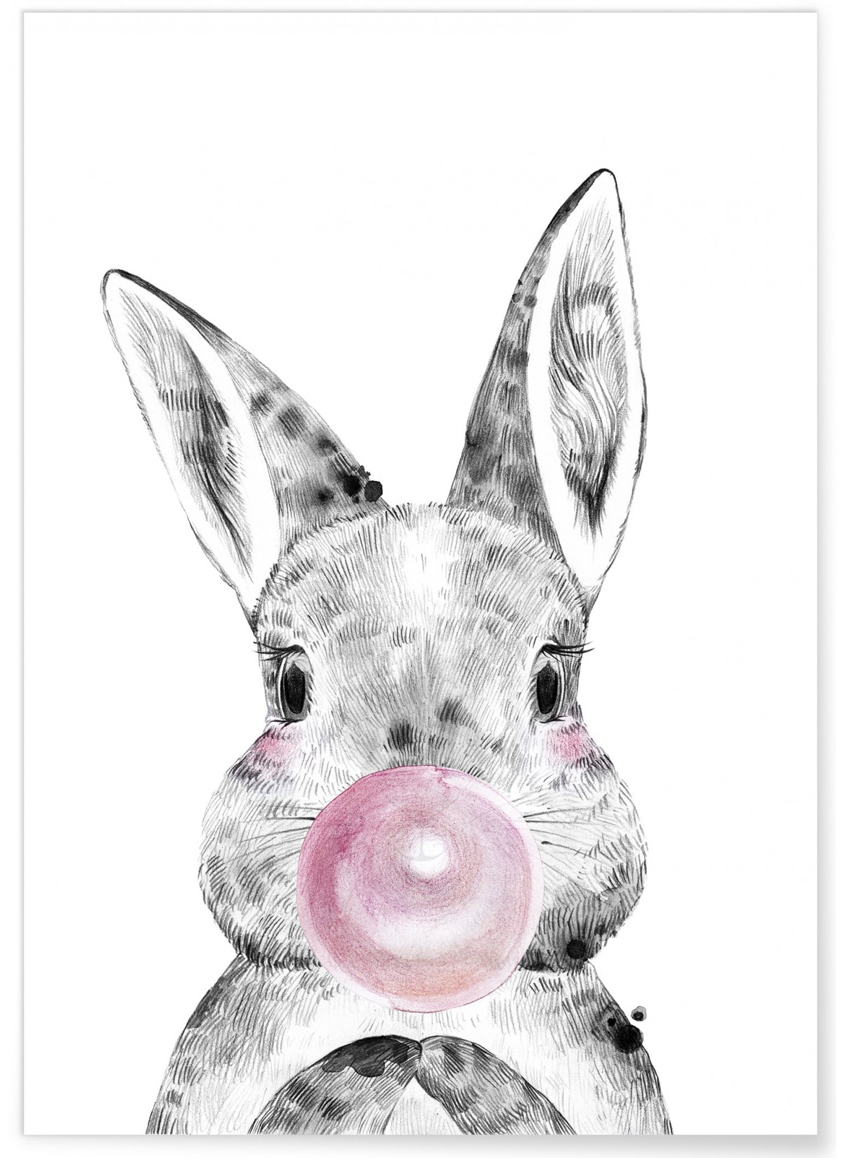Affiche 'Bulle de Lapin Rose', L'AFFICHERIE