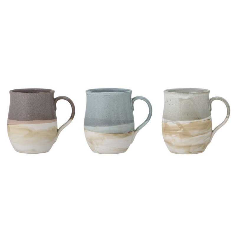 Mug grès emmaillé Ash set de 3, BLOOMINGVILLE