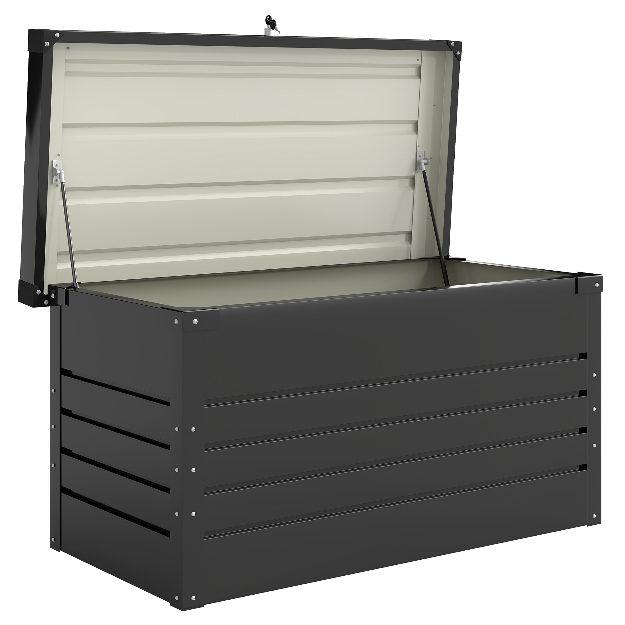 Coffre de rangement d'extérieur Acier, OUTSUNNY