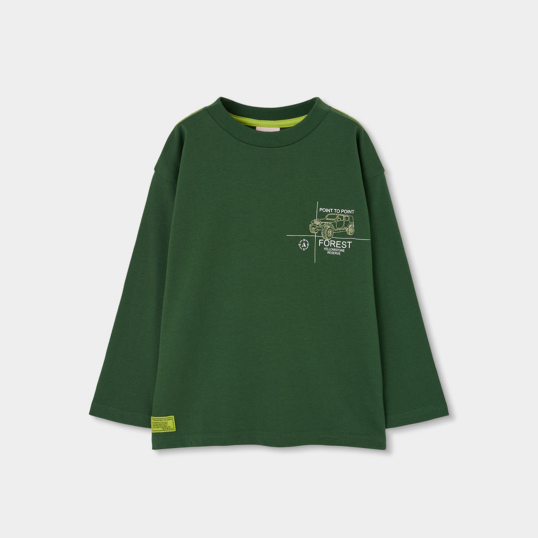T-shirt garçon en maille imprimé voiture, BOBOLI