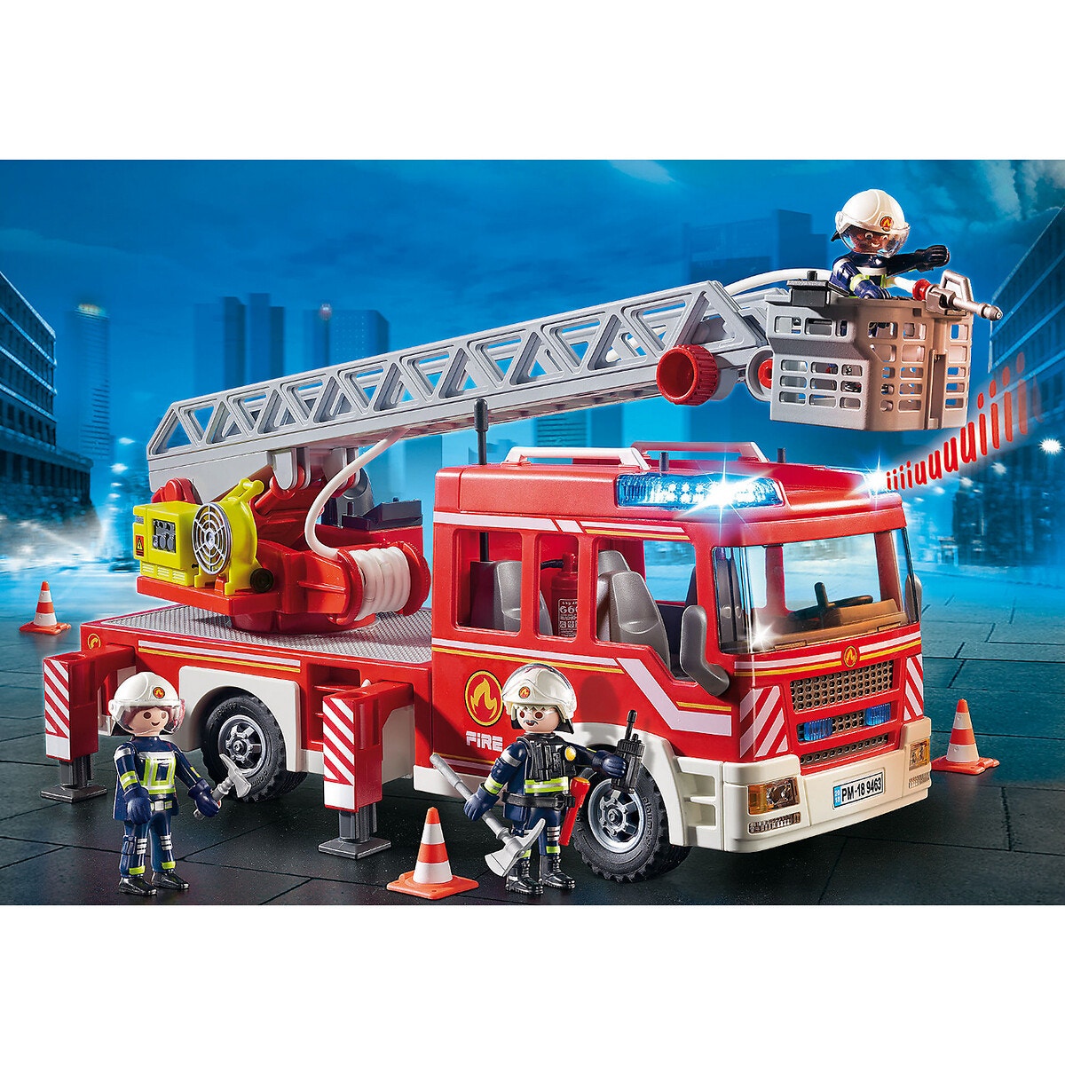 Camion de pompiers avec échelle pivotante multicolore Playmobil