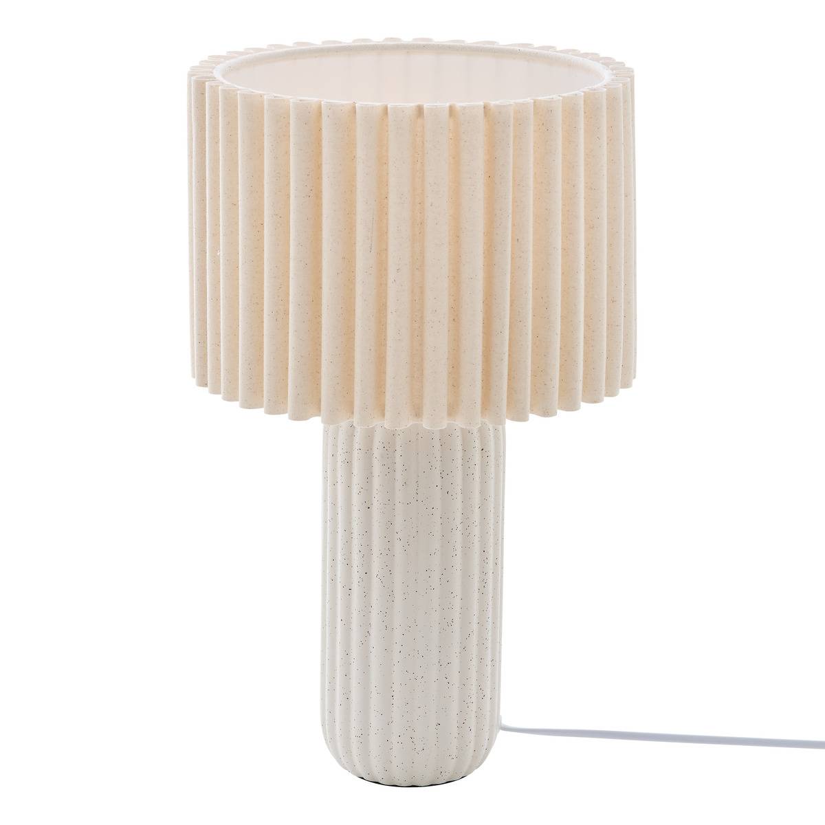 Lampe à poser céramique abat-jour plissé KENAN, ATMOSPHERA