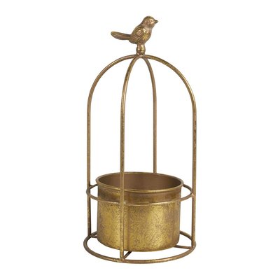 Cache-pot Cage à oiseau en métal doré - Grand MATHILDE M