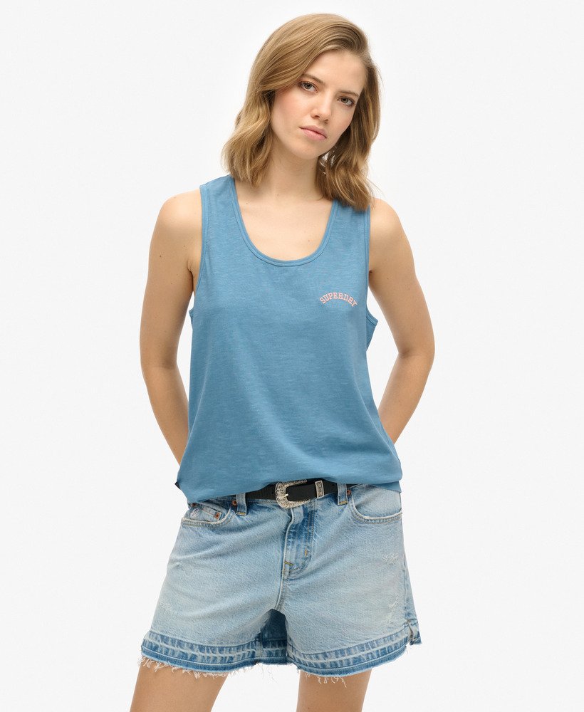 Débardeur teint en pièce à logo Essential, SUPERDRY