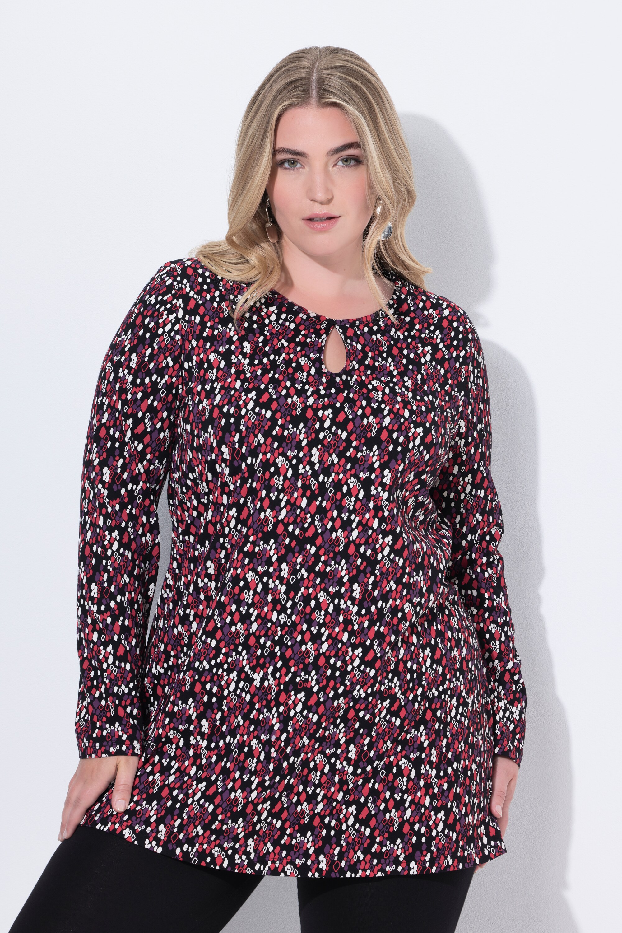 T-shirt long dans un imprimé graphique, ULLA POPKEN