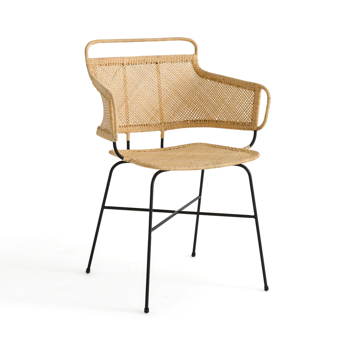 Theophane Metal & Rattan Dining Armchair, designed by E.Gallina