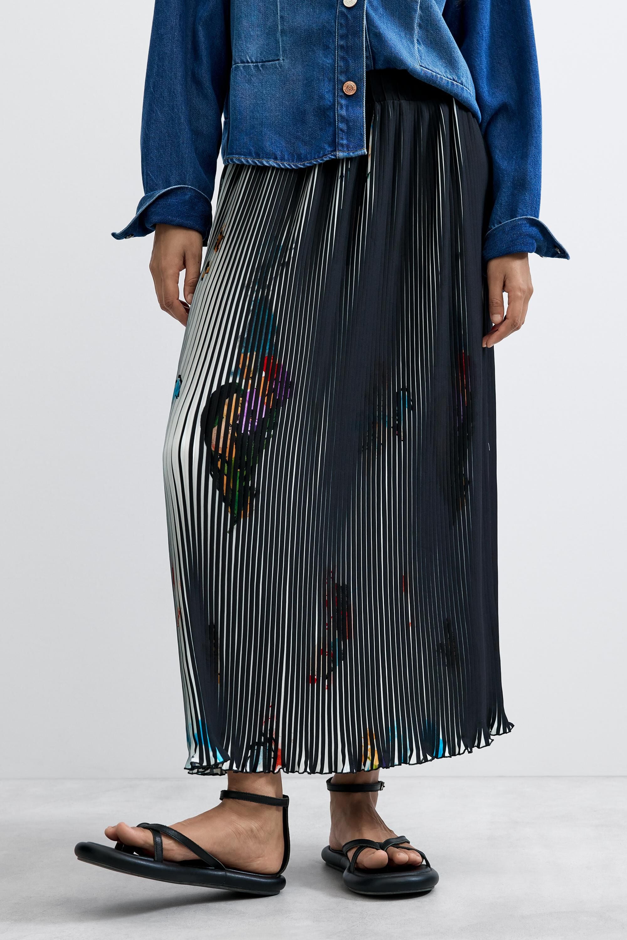 Jupe midi texture arty, DESIGUAL