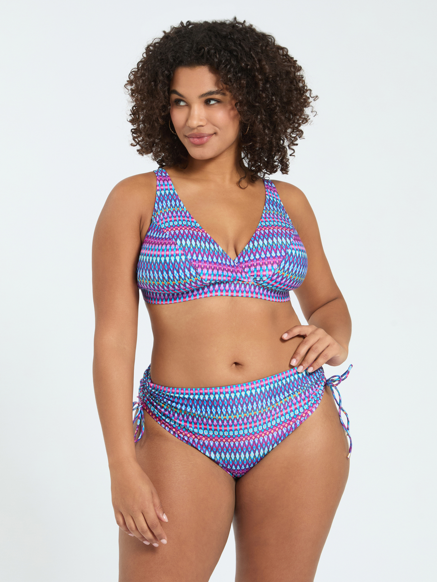 Bikini à imprimé multicolore et liens, FIORELLA RUBINO
