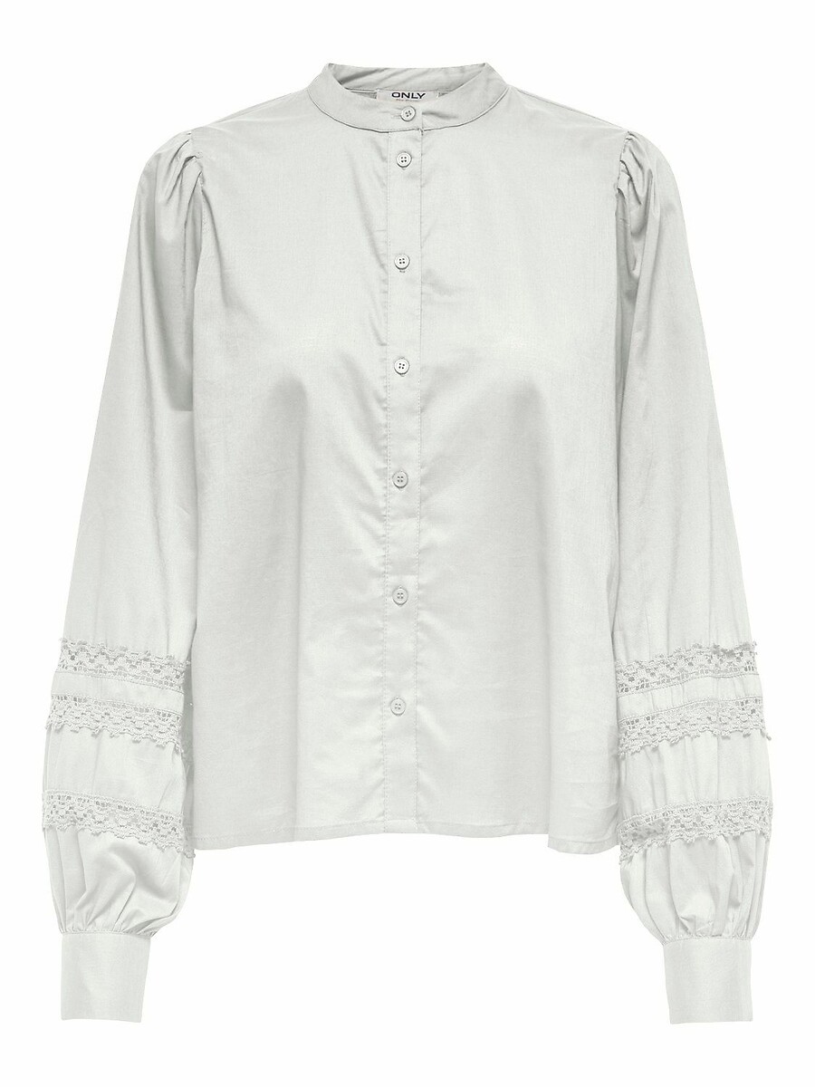 Blouse fluide, col mao, détail broderie, ONLY