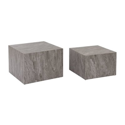 Lot de 2 tables basses carrées effet marbre - SWEEEK