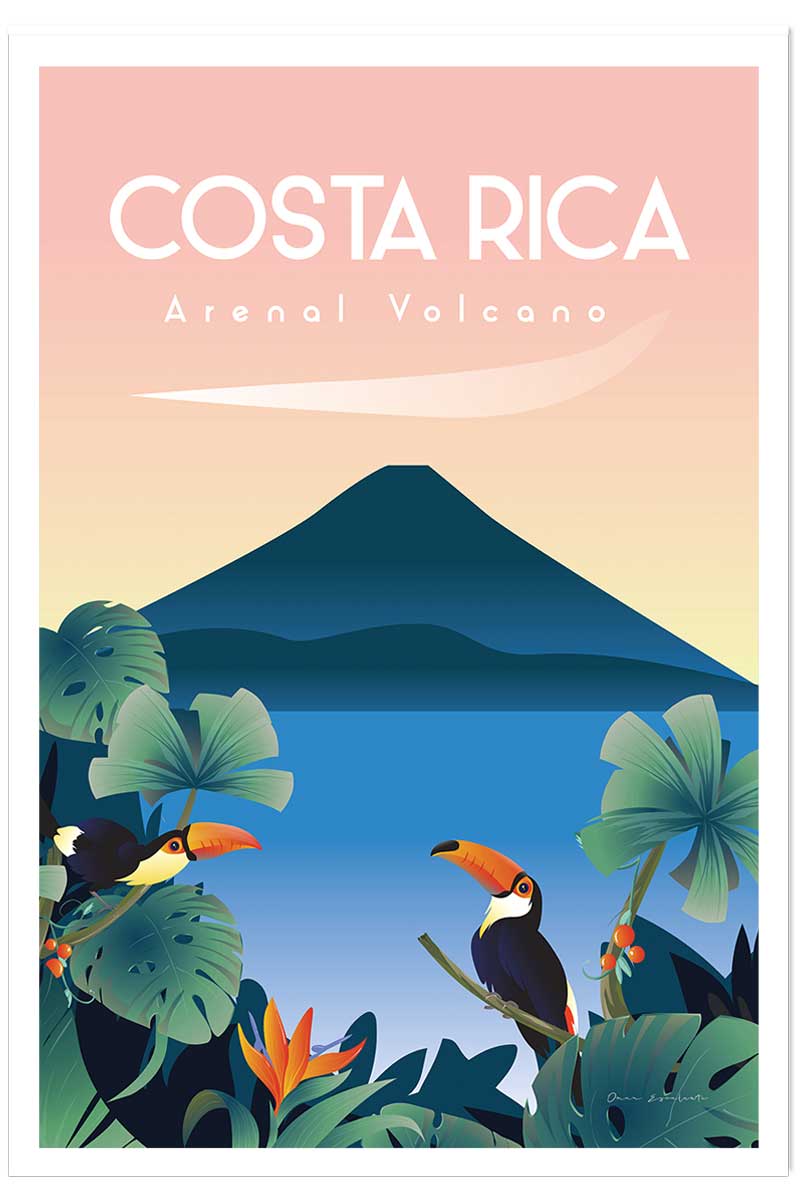 Affiche voyage Volcan du Costa Rica, HEXOA
