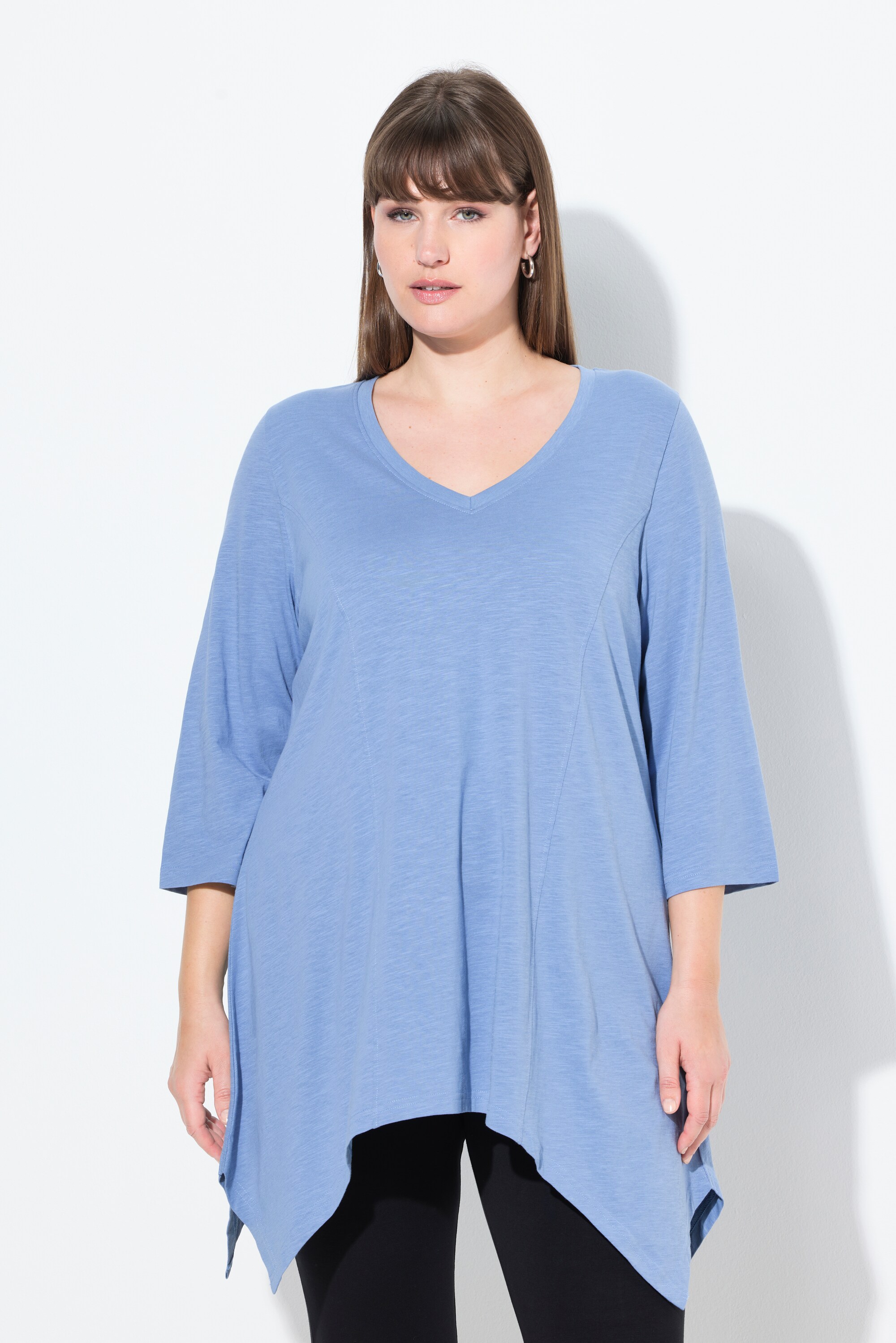 T-shirt, finition en pointe, col en V, ULLA POPKEN
