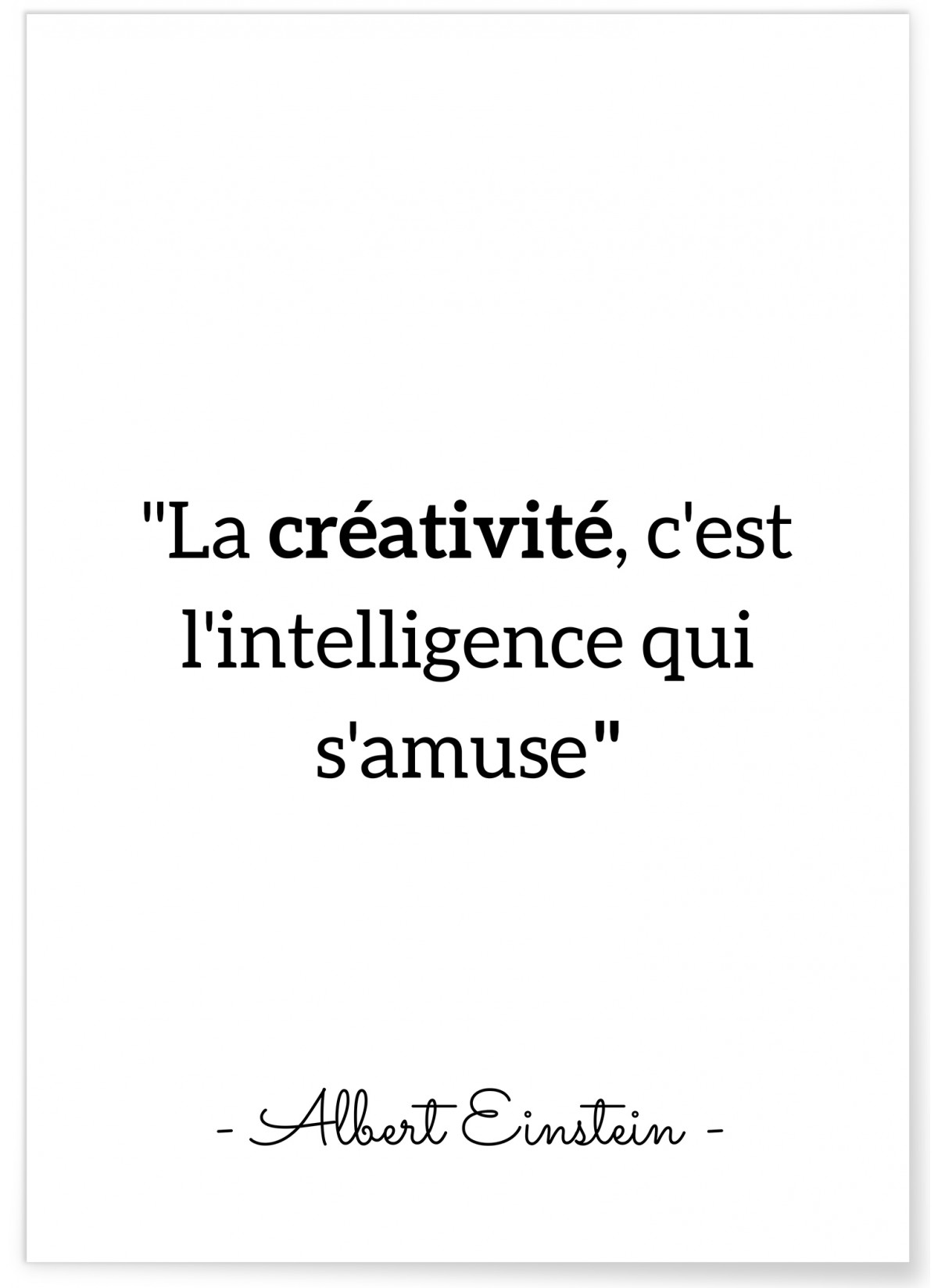 Affiche Einstein 'La créativité...', L'AFFICHERIE