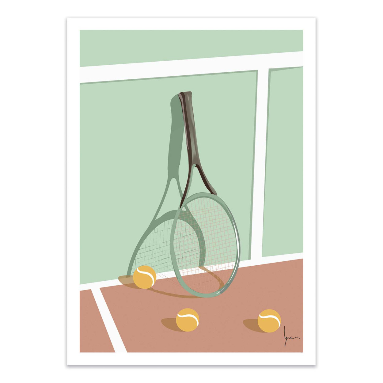 Affiche d'art - Raquette verte - LPX Illustration, WALL EDITIONS