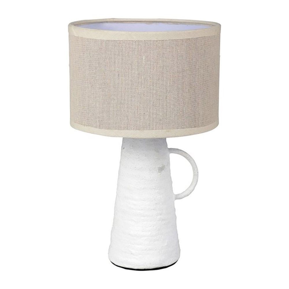 Lampe Amphore Métal Abisko Blanche Beige, DECORATIE