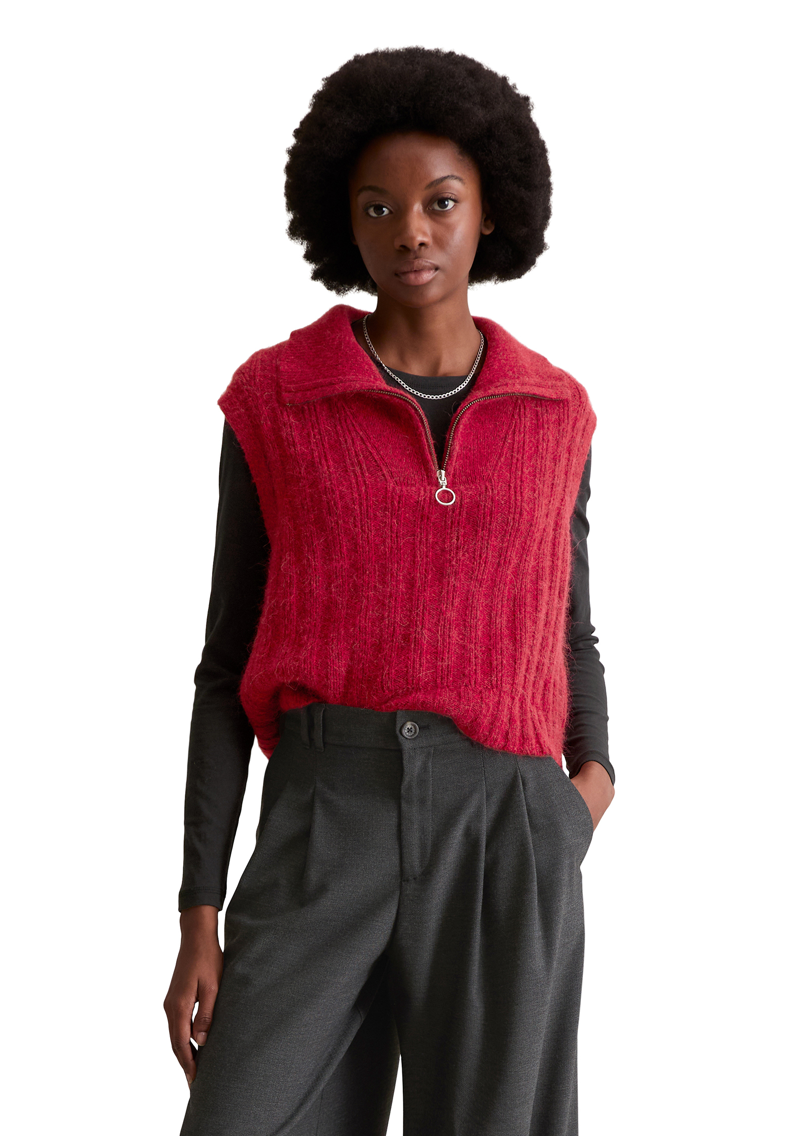 Pull-over troyer relaxed en noble mélange de laine et de laine d'alpaga, MARC O’POLO DENIM